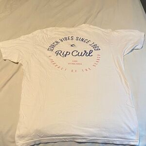 Rip Curl White Tee with Navy & Pink Graphic